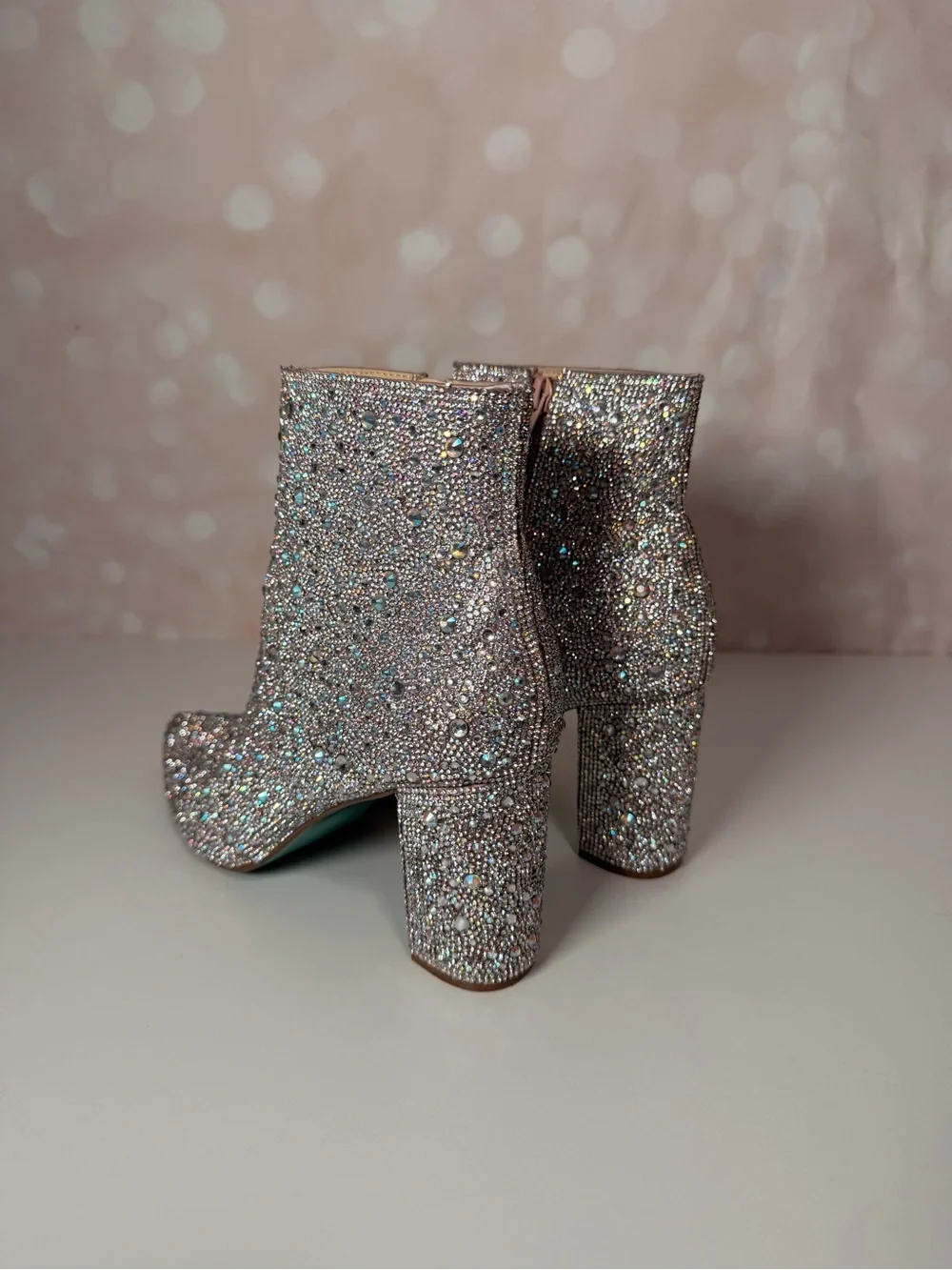 BETSEY JOHNSON Glass Rhinestone Ankle Boot CADY